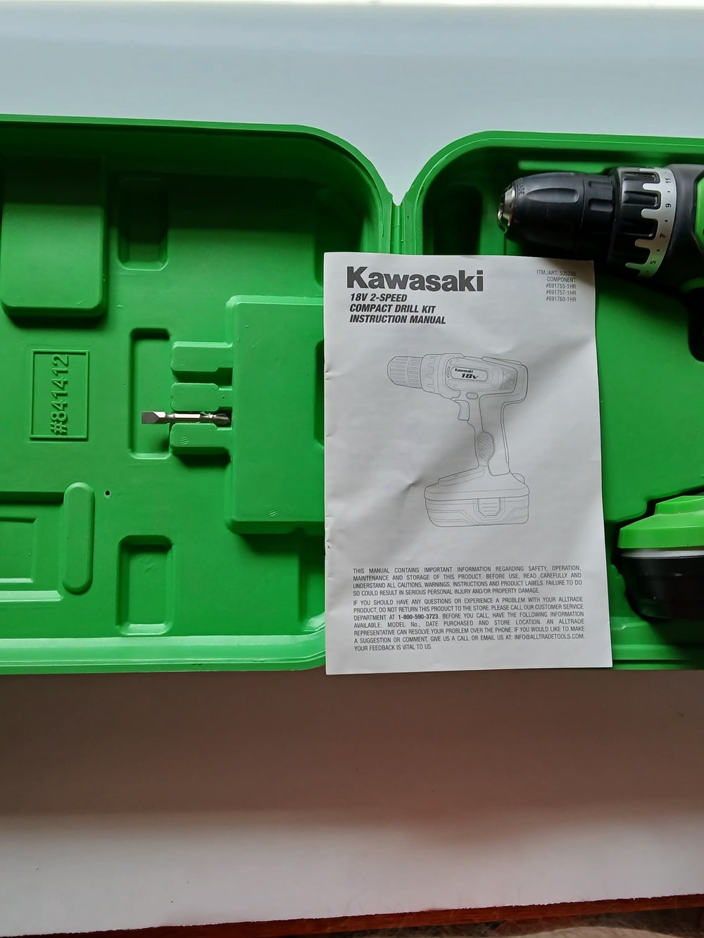 Kawasaki Green 18V Compact Drill Kit